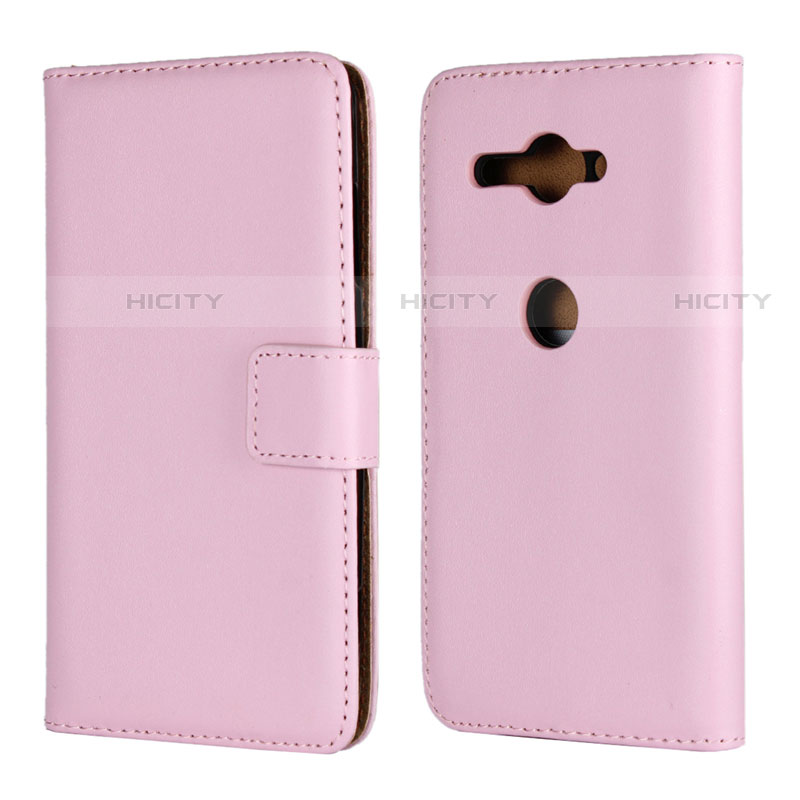 Funda de Cuero Cartera con Soporte Carcasa para Sony Xperia XZ2 Compact Rosa