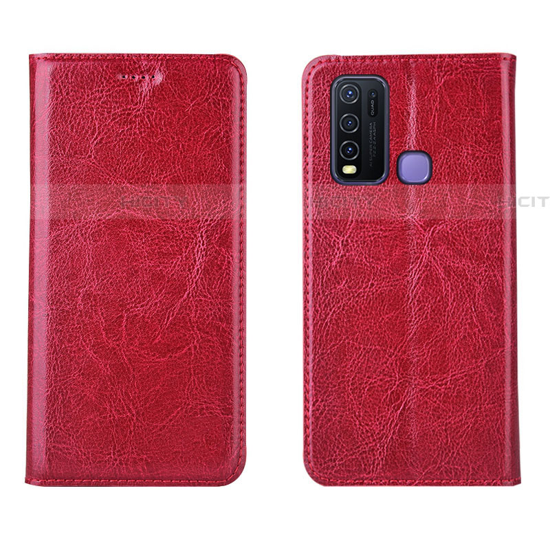 Funda de Cuero Cartera con Soporte Carcasa para Vivo Y50 Rojo