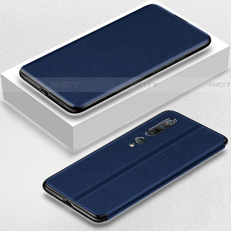 Funda de Cuero Cartera con Soporte Carcasa para Xiaomi Mi 10 Pro Azul