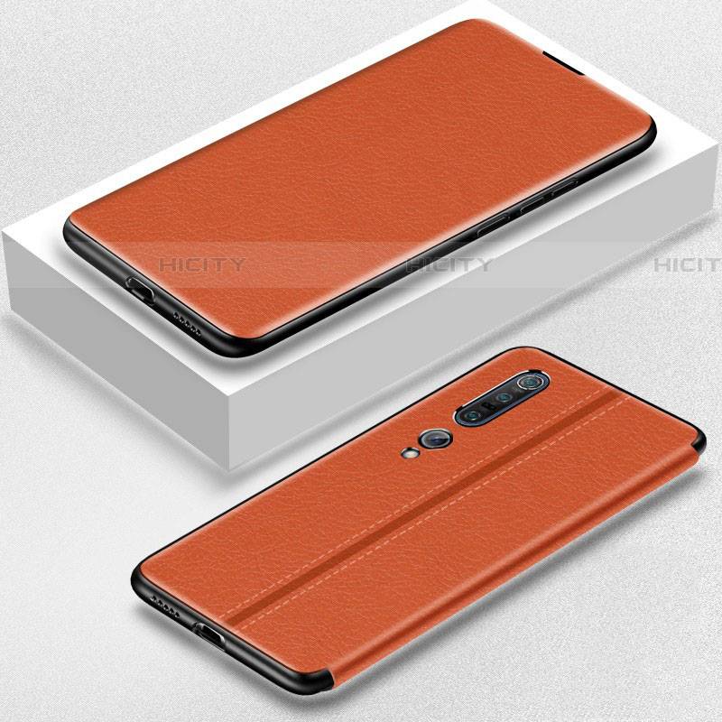 Funda de Cuero Cartera con Soporte Carcasa para Xiaomi Mi 10 Pro Naranja