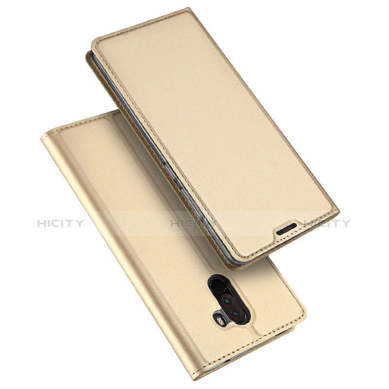 Funda de Cuero Cartera con Soporte Carcasa para Xiaomi Pocophone F1 Oro