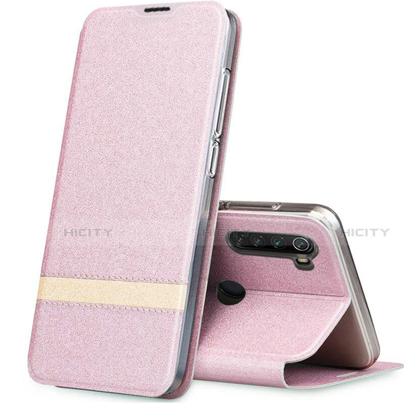 Funda de Cuero Cartera con Soporte Carcasa para Xiaomi Redmi Note 8 (2021) Oro Rosa