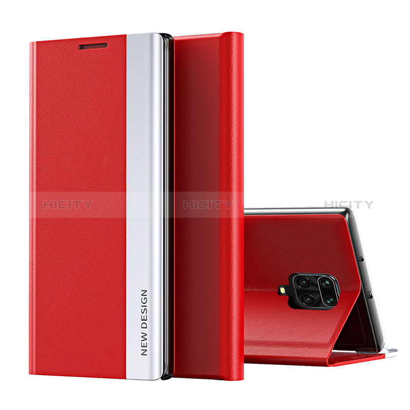 Funda de Cuero Cartera con Soporte Carcasa Q01H para Xiaomi Poco M2 Pro Rojo