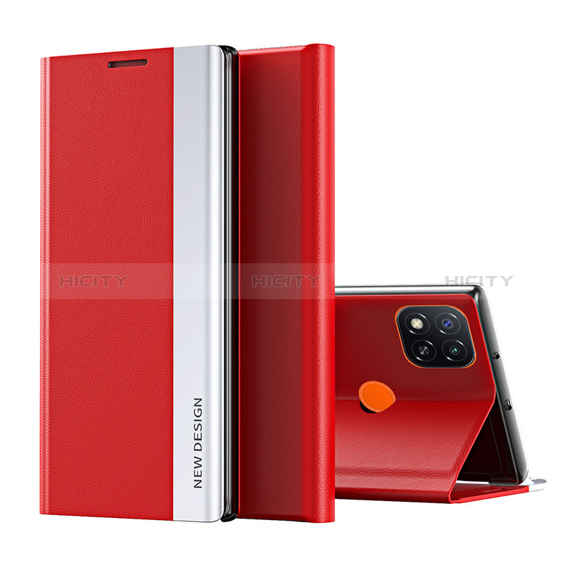 Funda de Cuero Cartera con Soporte Carcasa Q01H para Xiaomi Redmi 10A 4G Rojo