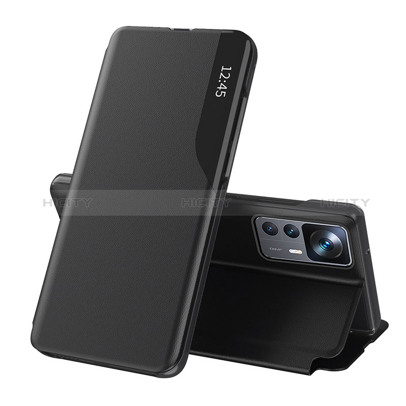 Funda de Cuero Cartera con Soporte Carcasa Q02H para Xiaomi Mi 12T 5G Negro