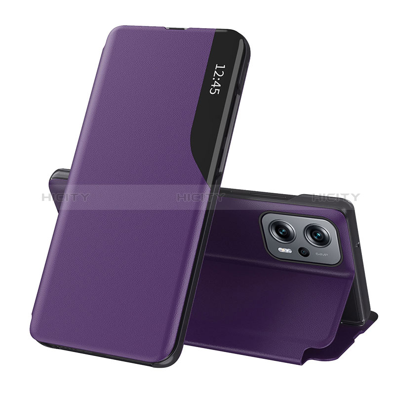 Funda de Cuero Cartera con Soporte Carcasa Q02H para Xiaomi Poco X4 GT 5G Morado