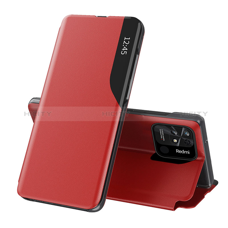 Funda de Cuero Cartera con Soporte Carcasa Q02H para Xiaomi Redmi 10 Power Rojo