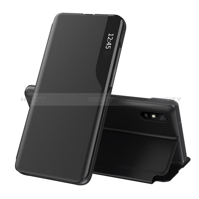 Funda de Cuero Cartera con Soporte Carcasa Q02H para Xiaomi Redmi 9AT Negro