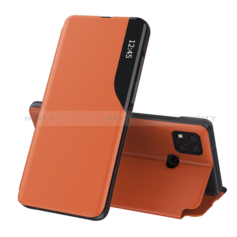 Funda de Cuero Cartera con Soporte Carcasa Q02H para Xiaomi Redmi 9C NFC Naranja