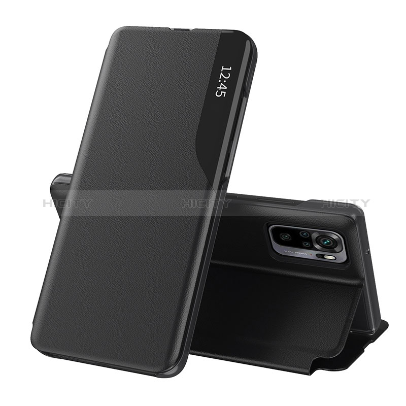 Funda de Cuero Cartera con Soporte Carcasa Q02H para Xiaomi Redmi Note 10S 4G Negro