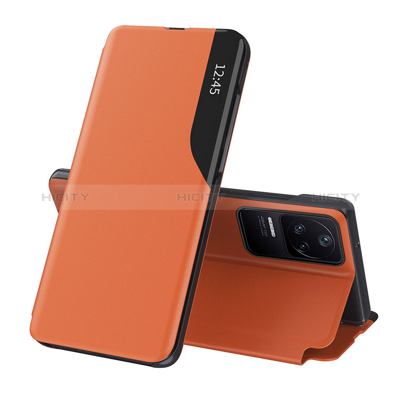 Funda de Cuero Cartera con Soporte Carcasa Q03H para Xiaomi Poco F4 5G Naranja