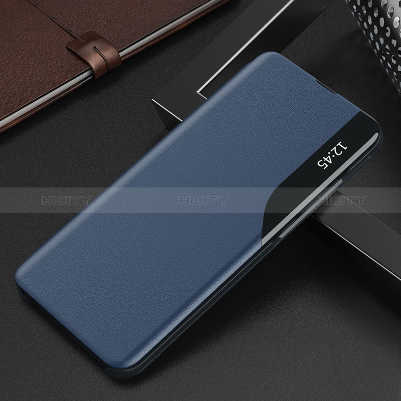 Funda de Cuero Cartera con Soporte Carcasa Q03H para Xiaomi Poco M5S Azul