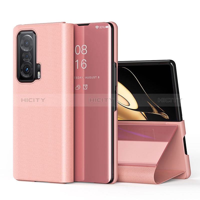 Funda de Cuero Cartera con Soporte Carcasa QH1 para Huawei Honor Magic V 5G Oro Rosa