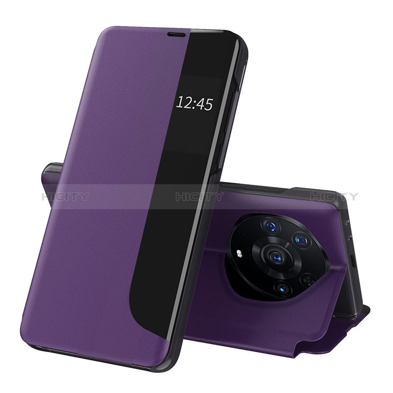 Funda de Cuero Cartera con Soporte Carcasa QH1 para Huawei Honor Magic3 Pro+ Plus 5G Morado