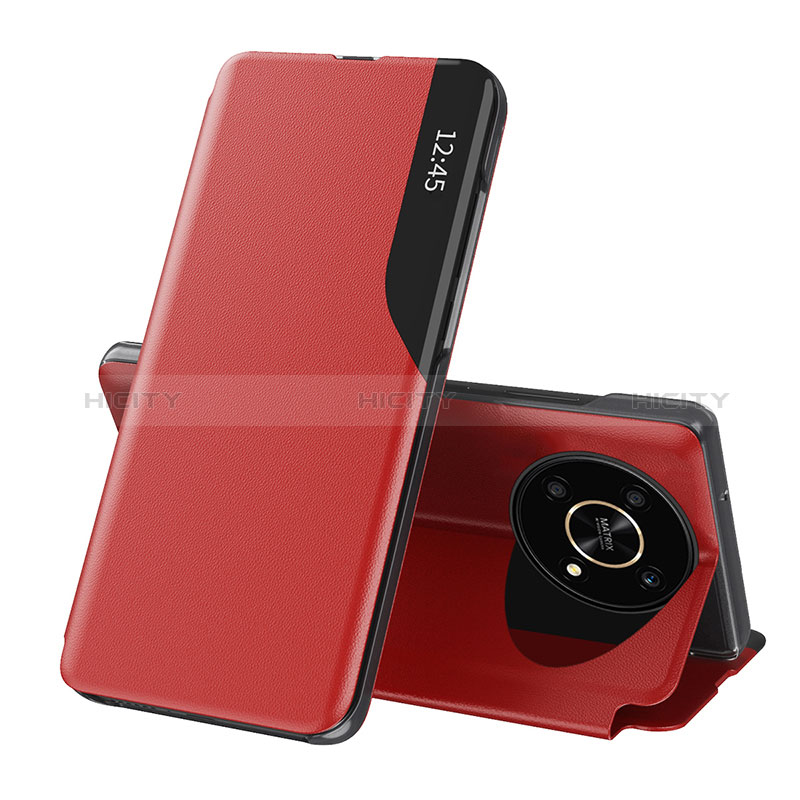 Funda de Cuero Cartera con Soporte Carcasa QH1 para Huawei Honor Magic4 Lite 5G Rojo