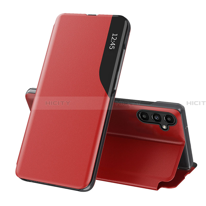 Funda de Cuero Cartera con Soporte Carcasa QH1 para Samsung Galaxy A14 4G Rojo