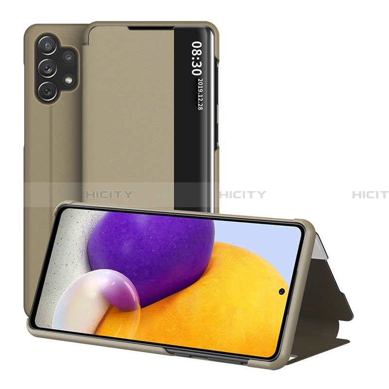 Funda de Cuero Cartera con Soporte Carcasa QH1 para Samsung Galaxy A32 4G Oro