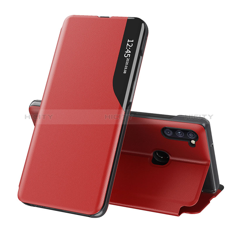 Funda de Cuero Cartera con Soporte Carcasa QH1 para Samsung Galaxy M11 Rojo