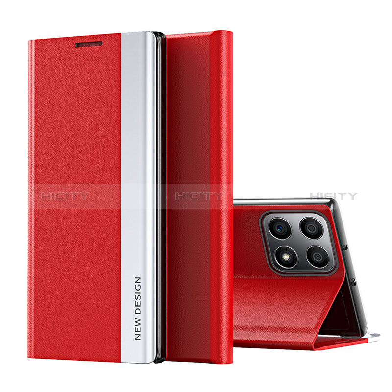 Funda de Cuero Cartera con Soporte Carcasa QH2 para Huawei Honor X30i Rojo