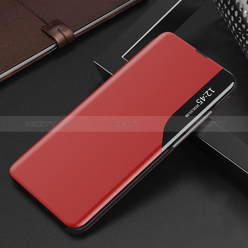 Funda de Cuero Cartera con Soporte Carcasa QH2 para Samsung Galaxy A21s Rojo