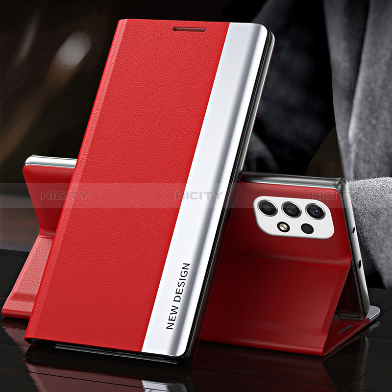 Funda de Cuero Cartera con Soporte Carcasa QH2 para Samsung Galaxy A23 5G Rojo