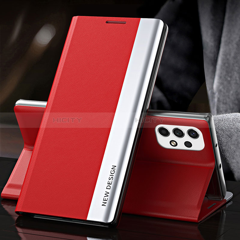 Funda de Cuero Cartera con Soporte Carcasa QH2 para Samsung Galaxy A33 5G Rojo