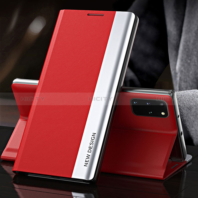 Funda de Cuero Cartera con Soporte Carcasa QH2 para Samsung Galaxy S20 Plus 5G Rojo