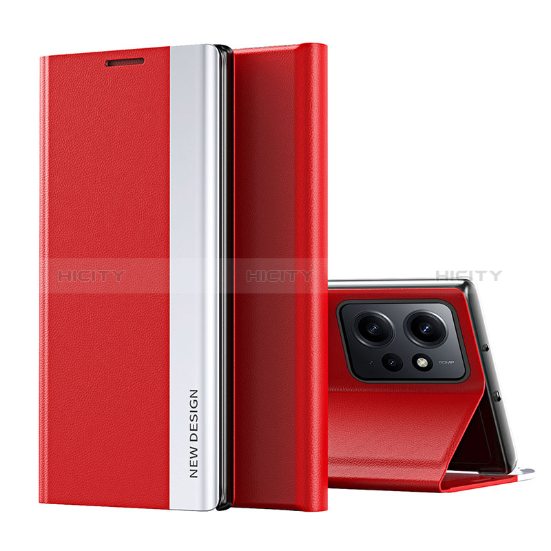 Funda de Cuero Cartera con Soporte Carcasa QH2 para Xiaomi Redmi Note 12 4G Rojo