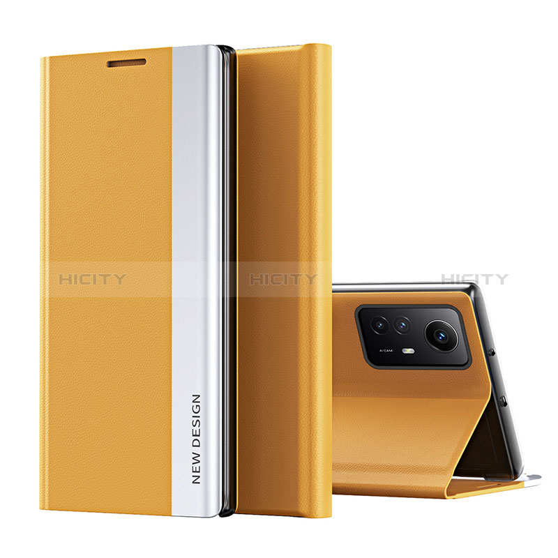 Funda de Cuero Cartera con Soporte Carcasa QH2 para Xiaomi Redmi Note 12S Amarillo