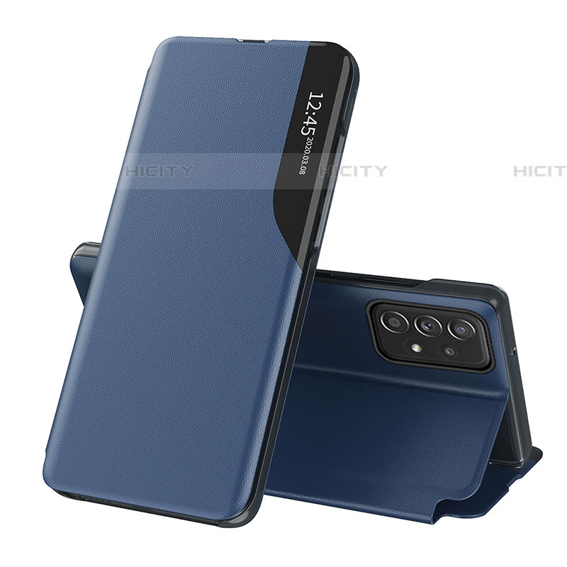 Funda de Cuero Cartera con Soporte Carcasa QH3 para Samsung Galaxy A53 5G Azul