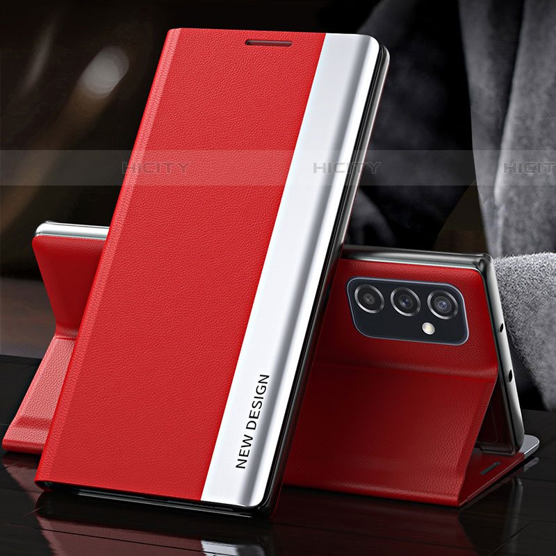 Funda de Cuero Cartera con Soporte Carcasa QH4 para Samsung Galaxy F23 5G Rojo