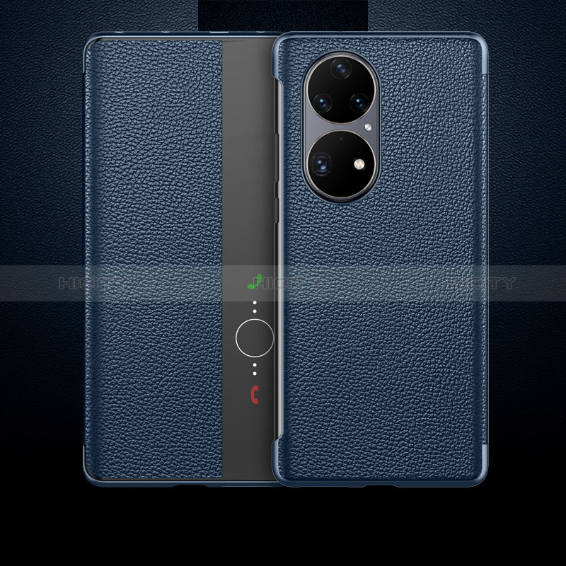 Funda de Cuero Cartera con Soporte Carcasa QK3 para Huawei P50e Azul