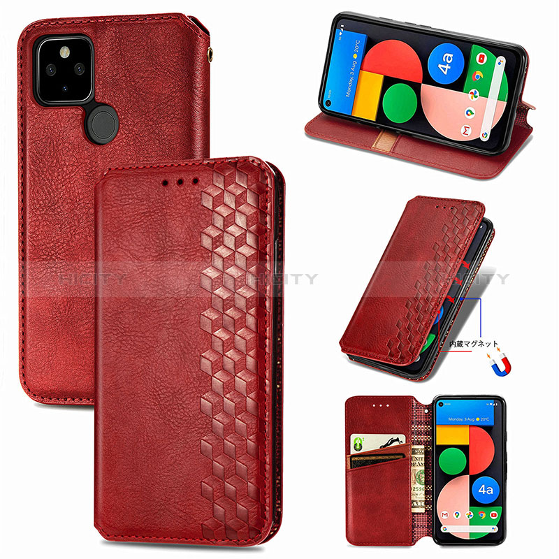 Funda de Cuero Cartera con Soporte Carcasa S01D para Google Pixel 5 XL 5G