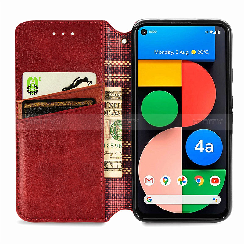 Funda de Cuero Cartera con Soporte Carcasa S01D para Google Pixel 5 XL 5G