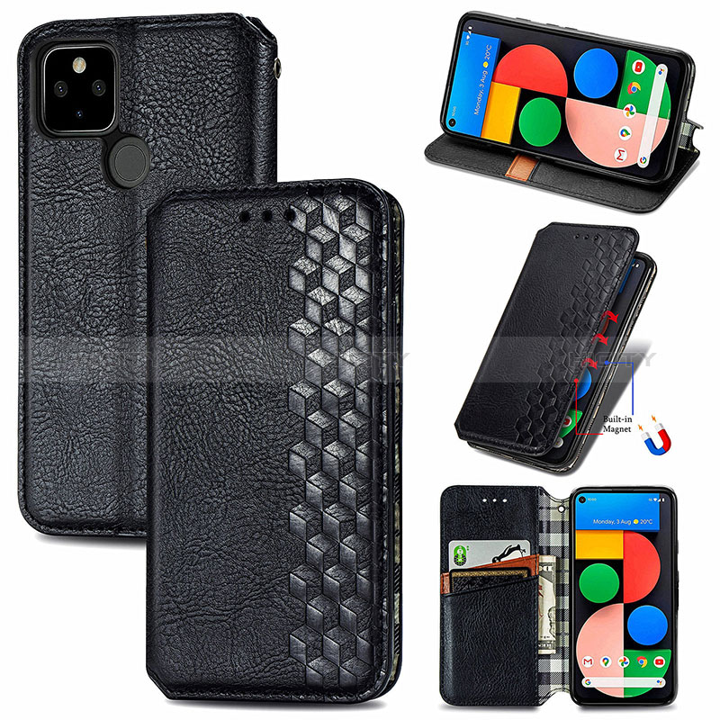 Funda de Cuero Cartera con Soporte Carcasa S01D para Google Pixel 5a 5G