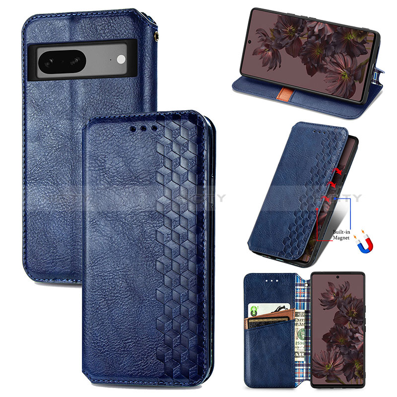 Funda de Cuero Cartera con Soporte Carcasa S01D para Google Pixel 7 5G