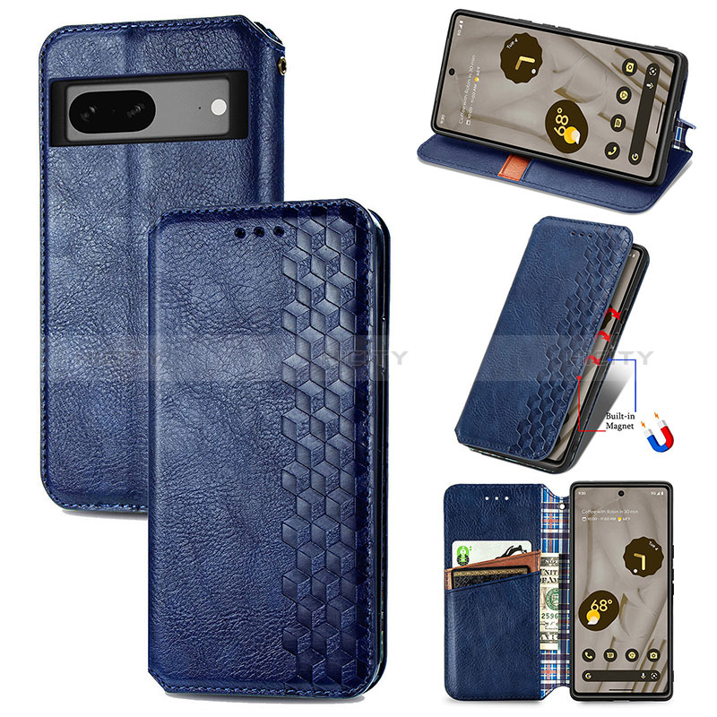 Funda de Cuero Cartera con Soporte Carcasa S01D para Google Pixel 7a 5G