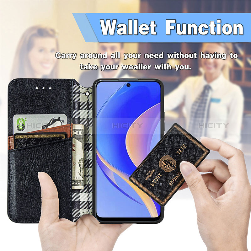 Funda de Cuero Cartera con Soporte Carcasa S01D para Huawei Enjoy 50 Pro