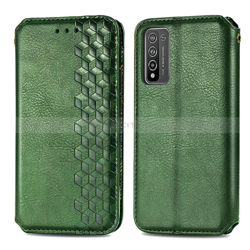 Funda de Cuero Cartera con Soporte Carcasa S01D para Huawei Honor 10X Lite Verde