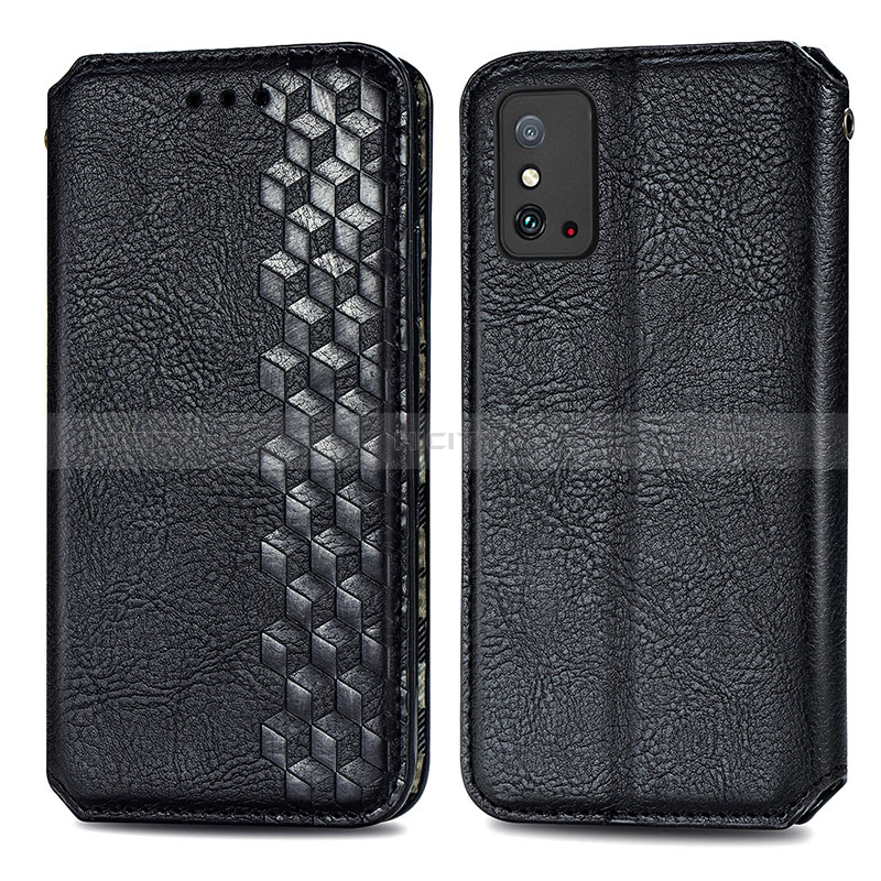 Funda de Cuero Cartera con Soporte Carcasa S01D para Huawei Honor X10 Max 5G Negro