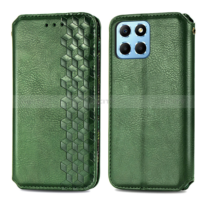 Funda de Cuero Cartera con Soporte Carcasa S01D para Huawei Honor X6 5G Verde