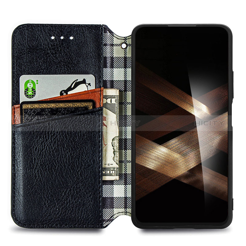 Funda de Cuero Cartera con Soporte Carcasa S01D para Huawei Honor X6a