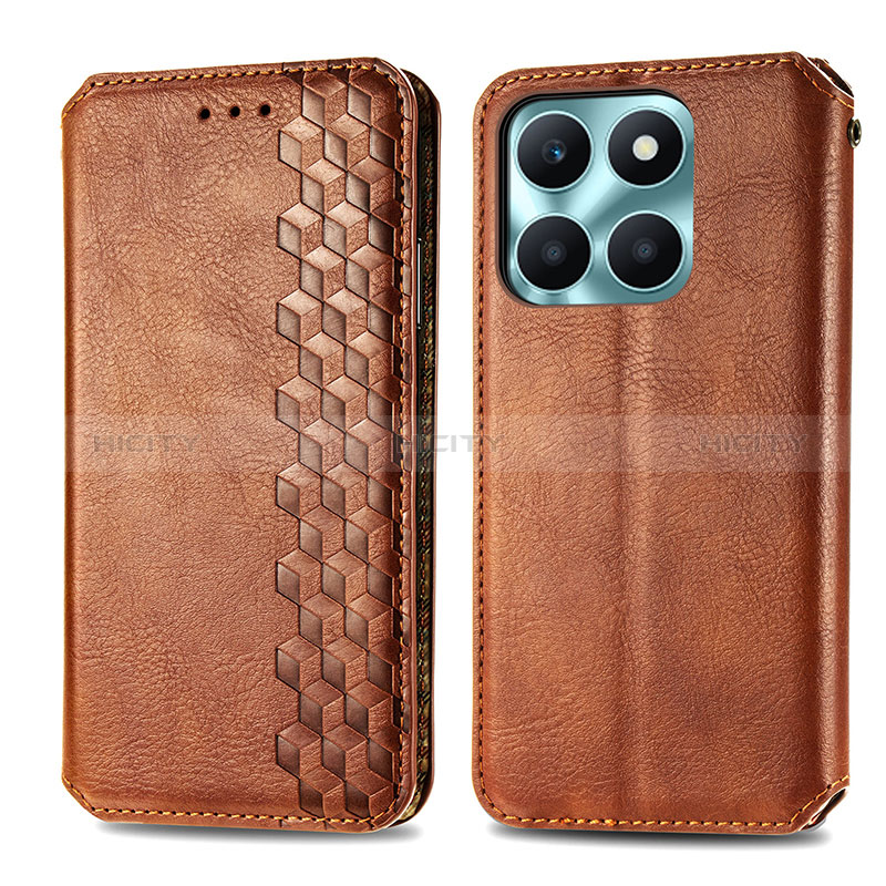 Funda de Cuero Cartera con Soporte Carcasa S01D para Huawei Honor X8b Marron