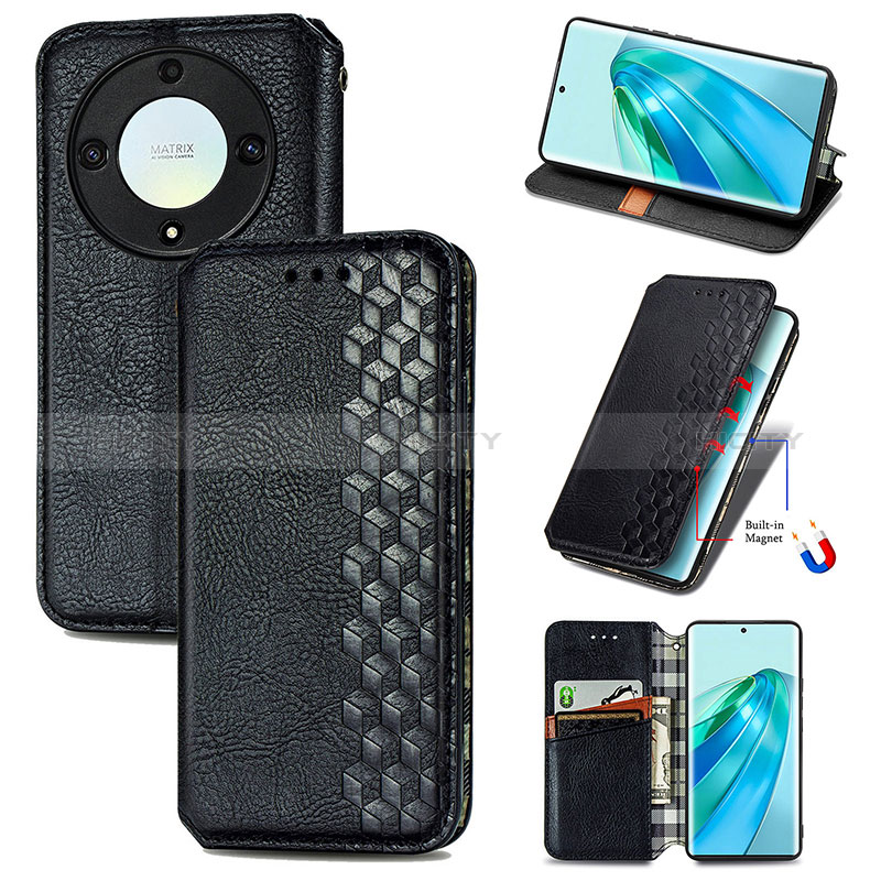 Funda de Cuero Cartera con Soporte Carcasa S01D para Huawei Honor X9a 5G