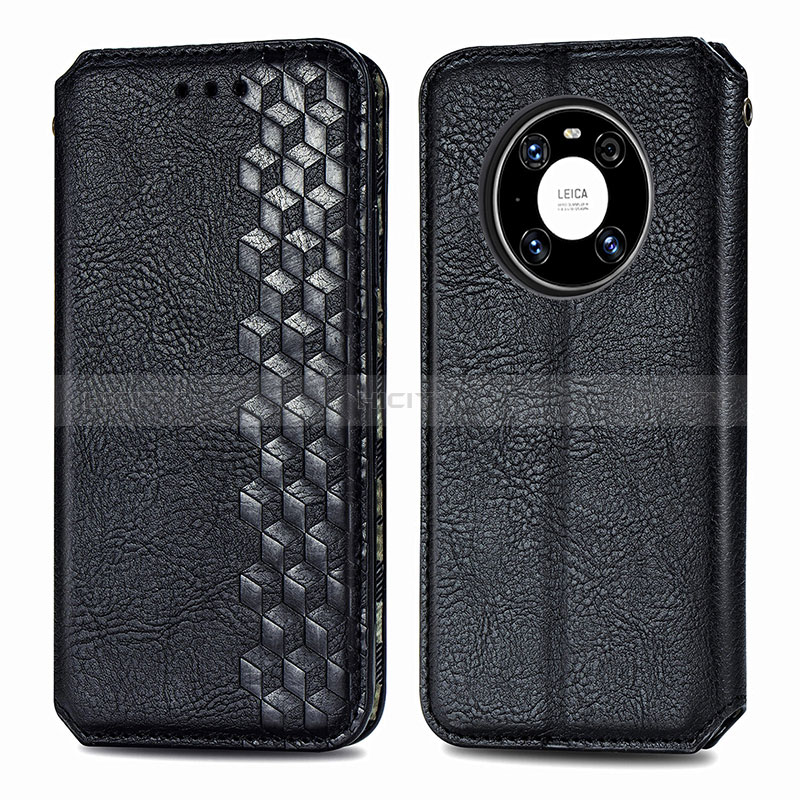 Funda de Cuero Cartera con Soporte Carcasa S01D para Huawei Mate 40 Pro Negro