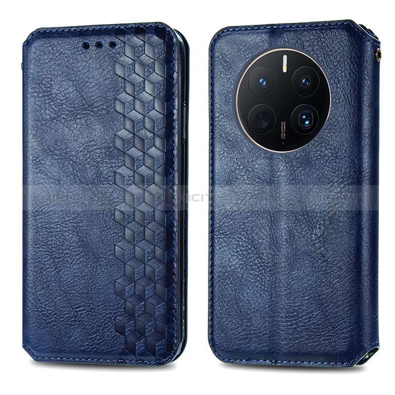 Funda de Cuero Cartera con Soporte Carcasa S01D para Huawei Mate 50 Pro Azul