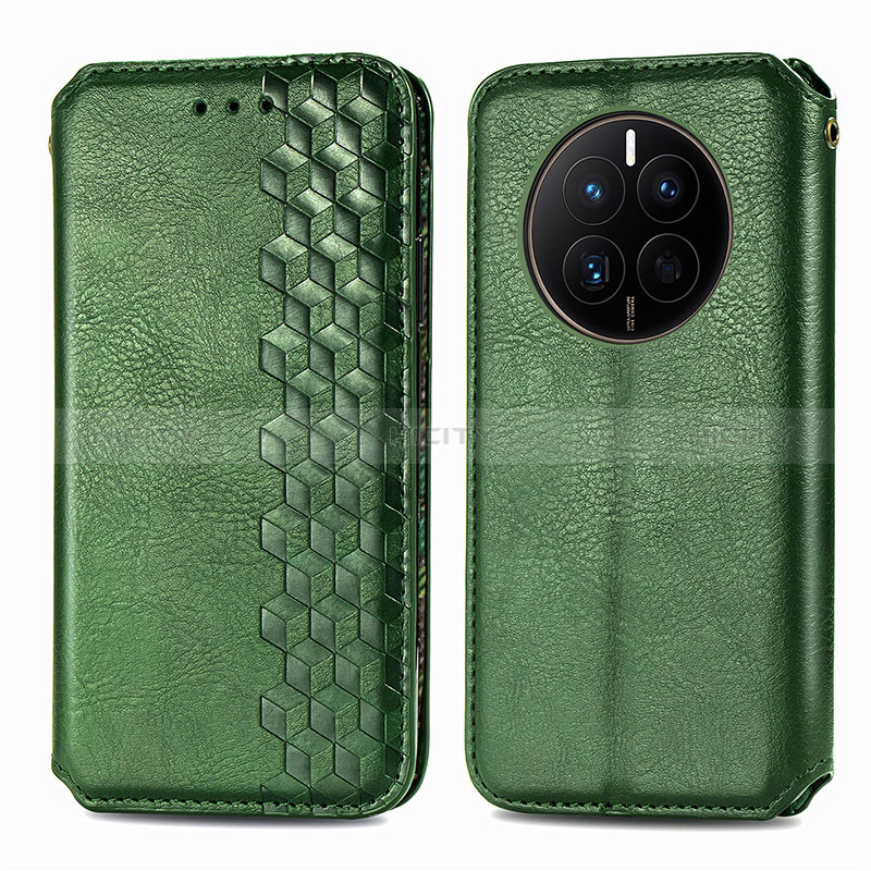 Funda de Cuero Cartera con Soporte Carcasa S01D para Huawei Mate 50E Verde