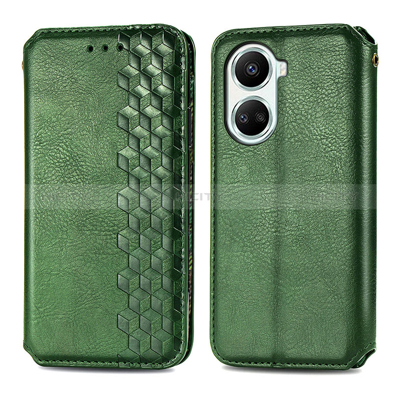 Funda de Cuero Cartera con Soporte Carcasa S01D para Huawei Nova 10 SE Verde