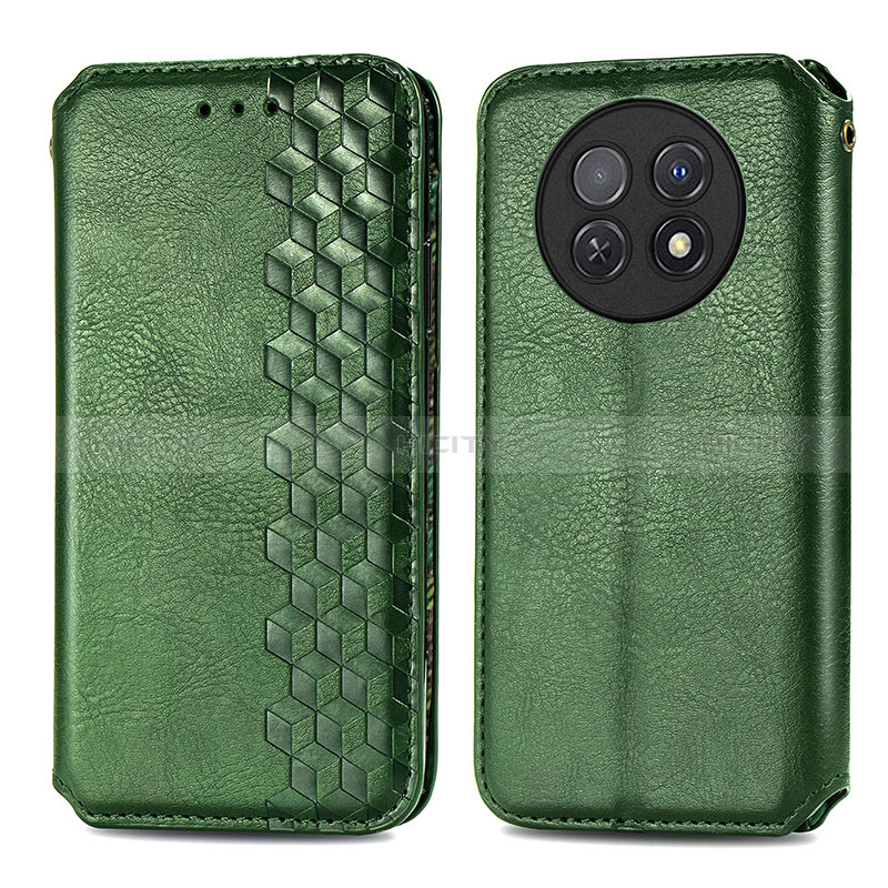 Funda de Cuero Cartera con Soporte Carcasa S01D para Huawei Nova Y91 Verde