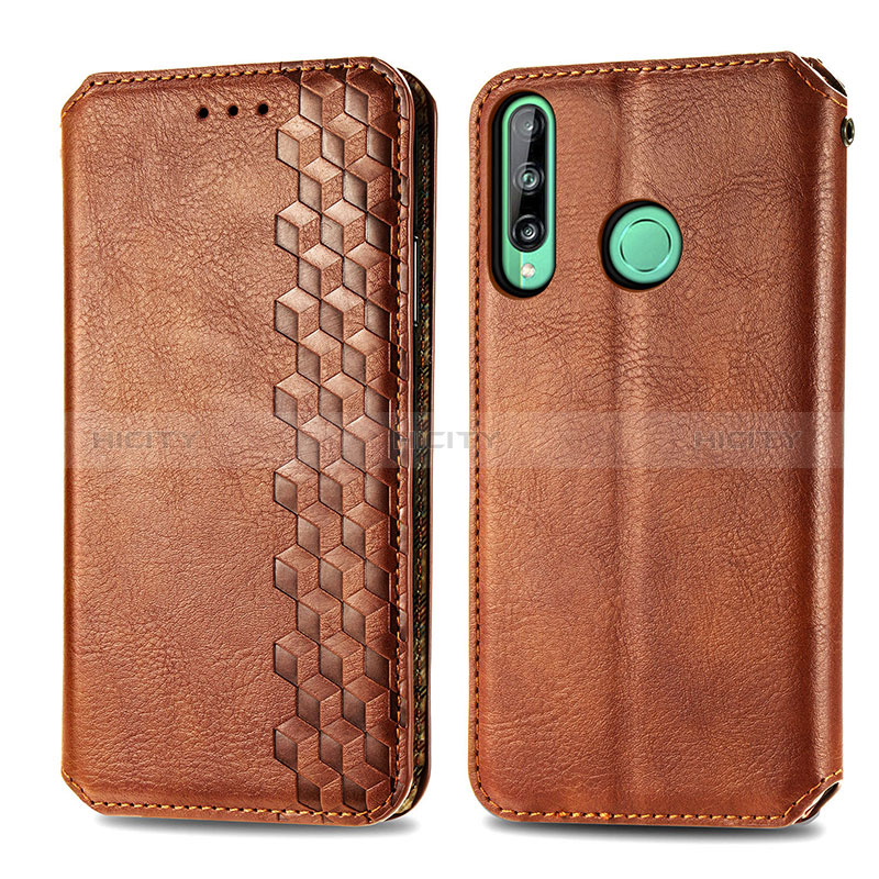 Funda de Cuero Cartera con Soporte Carcasa S01D para Huawei P40 Lite E Marron